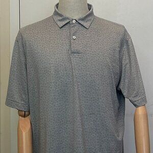 Peter Millar XL Gray Floral Dress Shirt Tailored Fit Cotton Button-Up